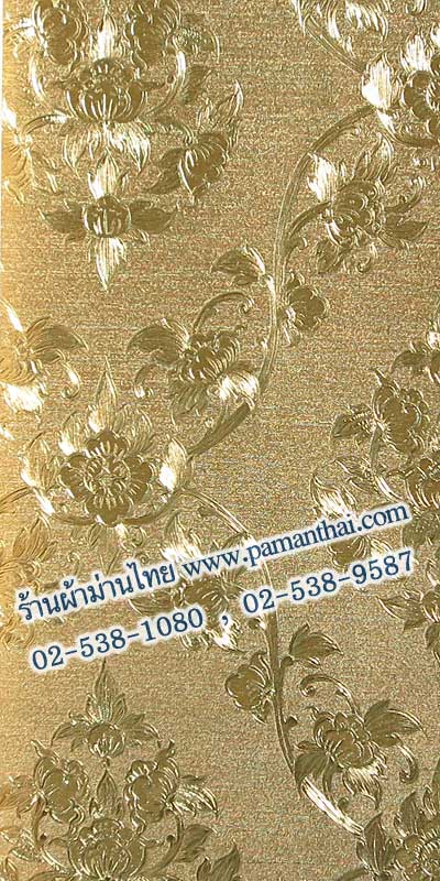 วอลเปเปอร์ลายไทย ลายดอกพุดตาลสีทอง