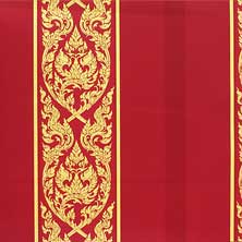 วอลล์เปเปอร์ลายไทย ลายกนกไขว้ช่อหางโตสีแดง รหัสj1101