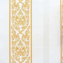 วอลล์เปเปอร์ลายไทย ลายกนกไขว้ช่อหางโตสีขาว รหัสj1103