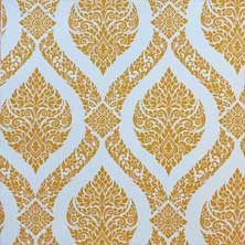 วอลล์เปเปอร์ลายไทย ลายพุ่มข้าวบิณสีขาว รหัสj503