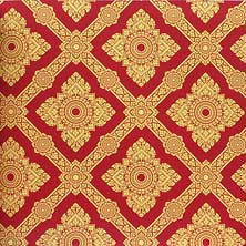 วอลล์เปเปอร์ลายไทย ลายประจำยามสีแดง รหัสj701