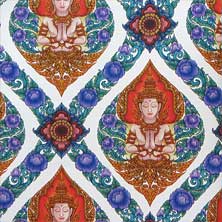 วอลล์เปเปอร์ลายไทย ลายเทพพนมดอกพุดตาน รหัสj801