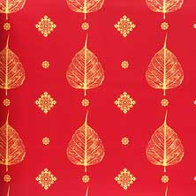 วอลล์เปเปอร์ลายไทย ลายใบโพธิ์สีแดง รหัสj901