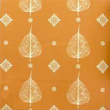 วอลล์เปเปอร์ลายไทย ลายใบโพธิ์สีเหลือง รหัสj904